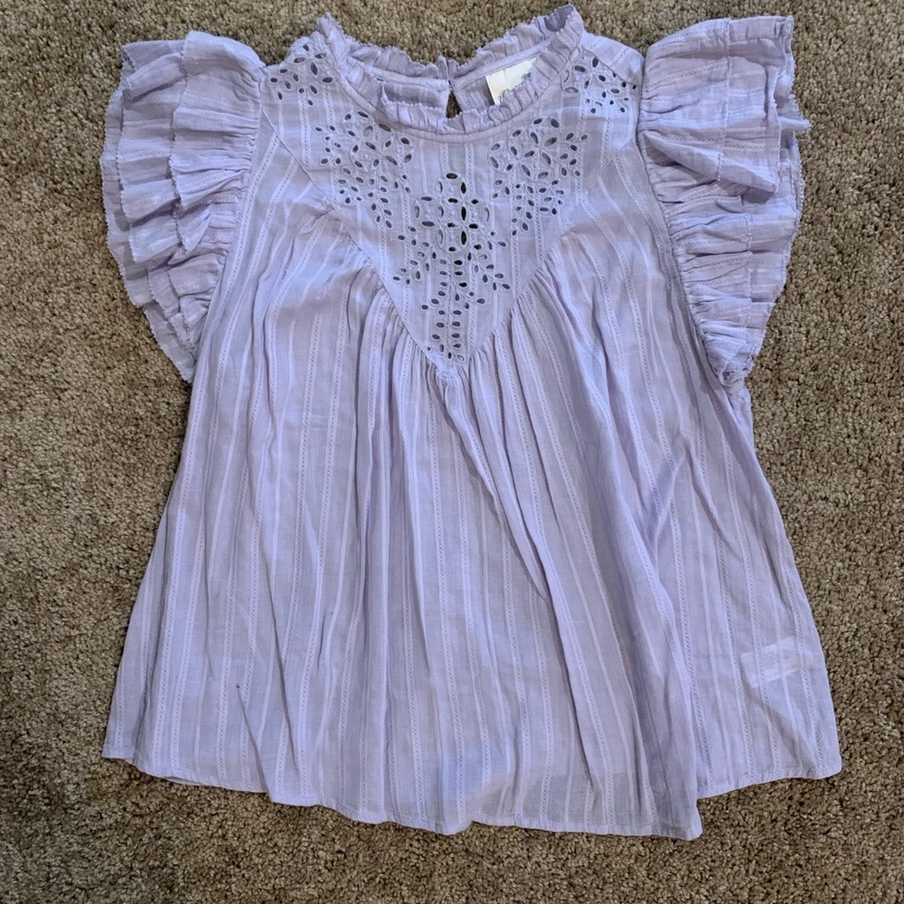 Ruffled Shirt Sleeve Top
